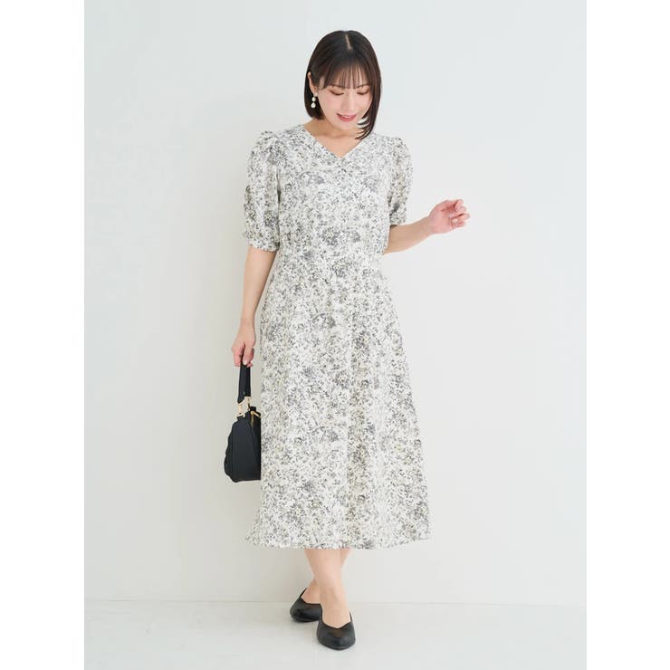 WEB限定】バックリボンワンピース（ストライプ柄・花柄）[品番