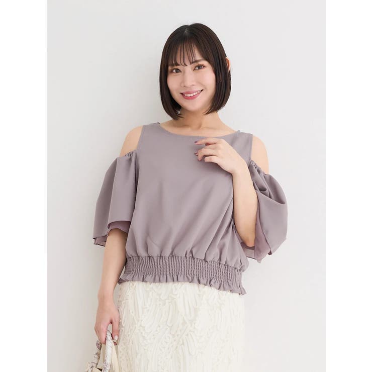 【本日特価】 WEB限定】肩開きフレアスリーブトップス[品番：PLMW0013998]｜Re トップス