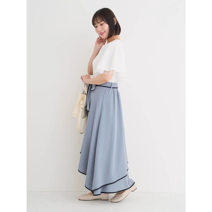 carnelian クリーム色 シフォン フレアスリーブ トップス｜Yahoo