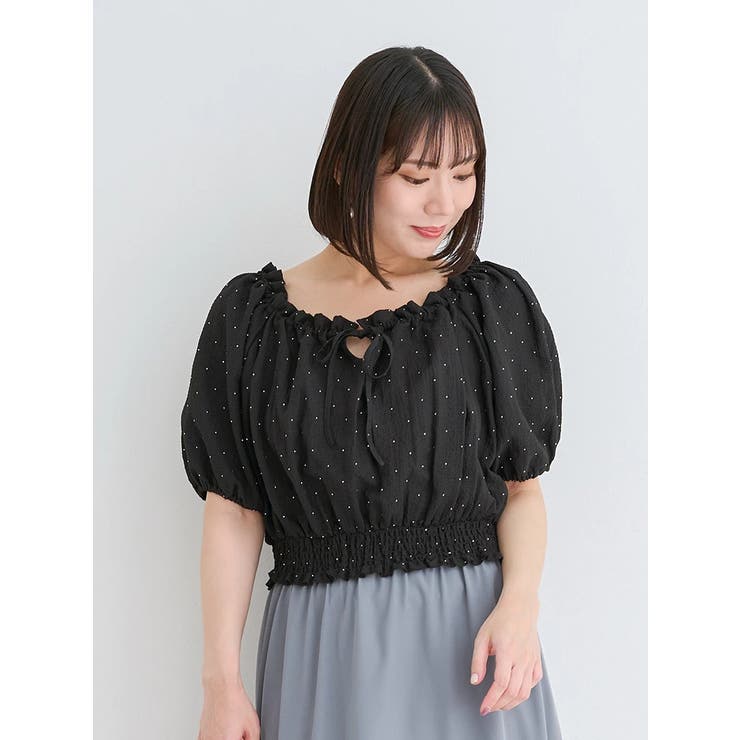 「数量限定 在庫処分セール」 WEB限定】[前後2WAY]ビジュージョーゼットオフショルブラウス 自動車