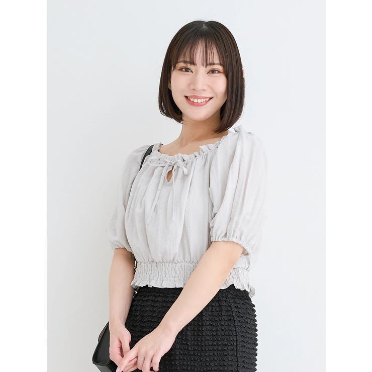 WEB限定】[前後2WAY]ビジュージョーゼットオフショルブラウス
