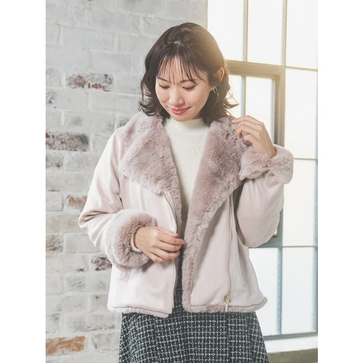 ピンク | フェイクスエードライダースジャケット | Re-J＆SUPURE