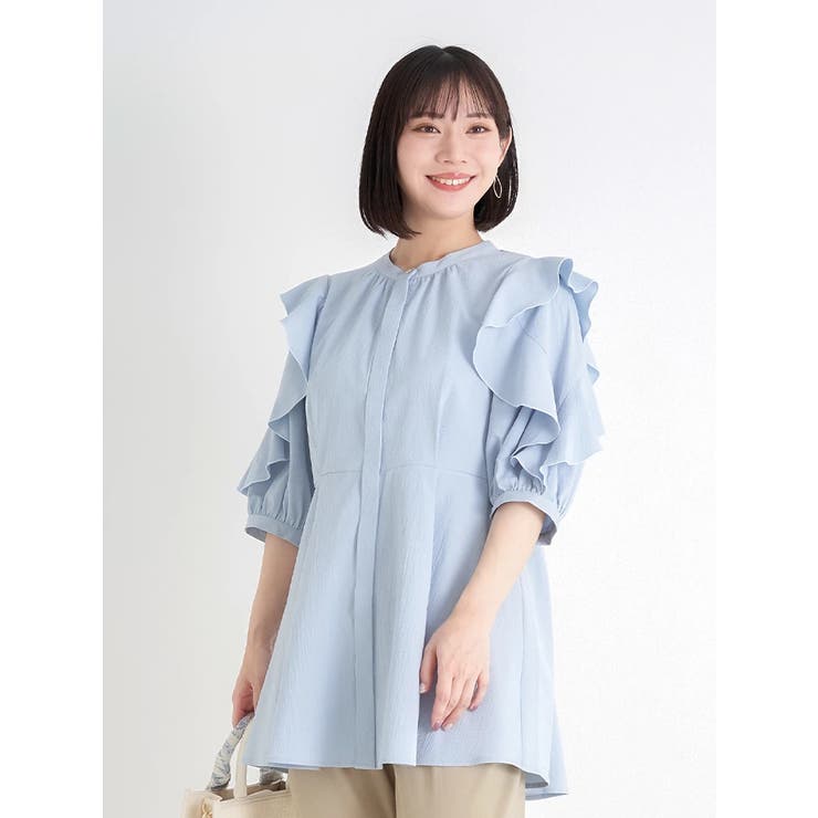 商品画像：✨さとみ✨夏〜清楚爽やか〜サラッサラ〜水色✨可愛いフリル 1
