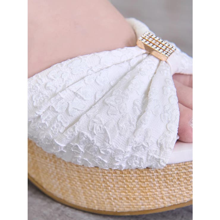 la farfa SHOES/ラ・ファーファシューズ】リボン厚底サンダル