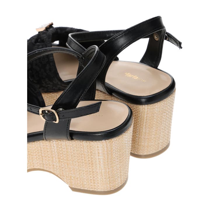 La Pafait りぼん サンダル la farfa SHOES/ラ・ファーファシューズ】リボン厚底サンダル