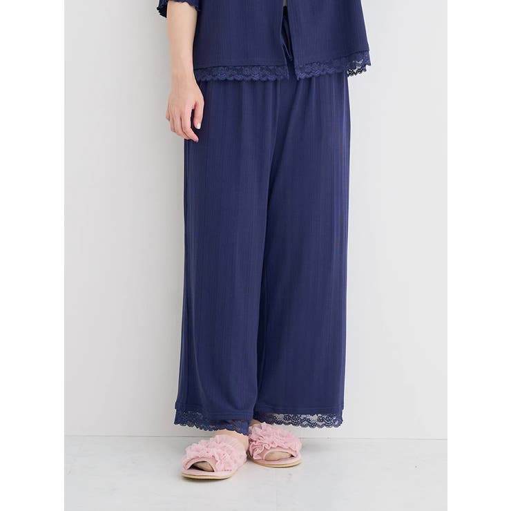 紺 | ルームウェア 裾レースパンツ | Re-J＆SUPURE