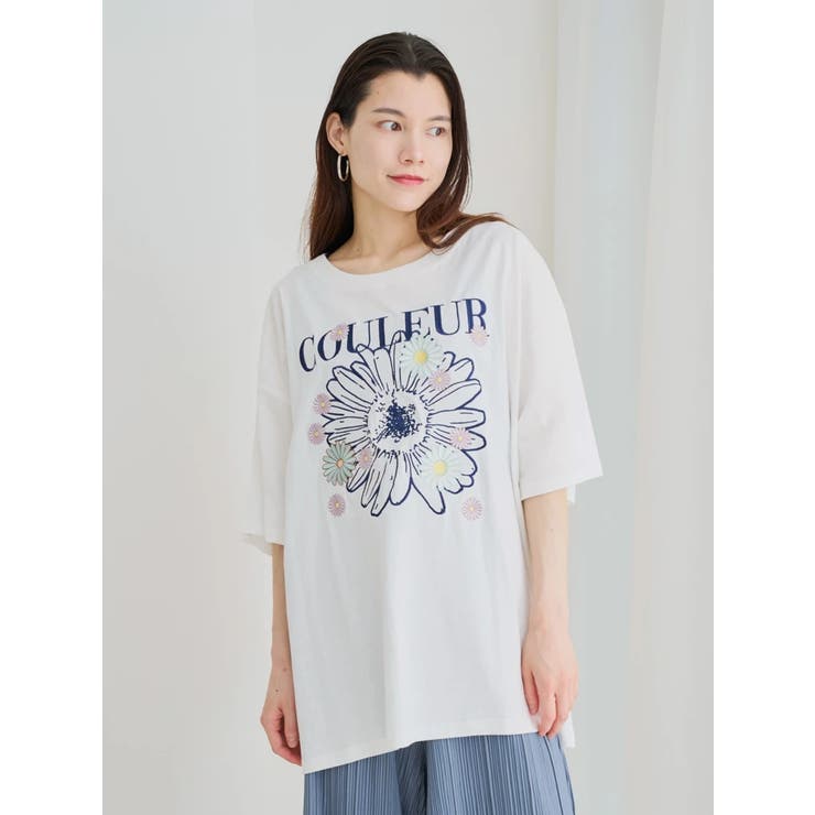 メニーフラワー刺繍Tシャツ | Re-J＆SUPURE | 詳細画像1 