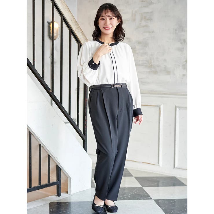 ラクケア 配色パイピングブラウス | Re-J＆SUPURE | 詳細画像4 