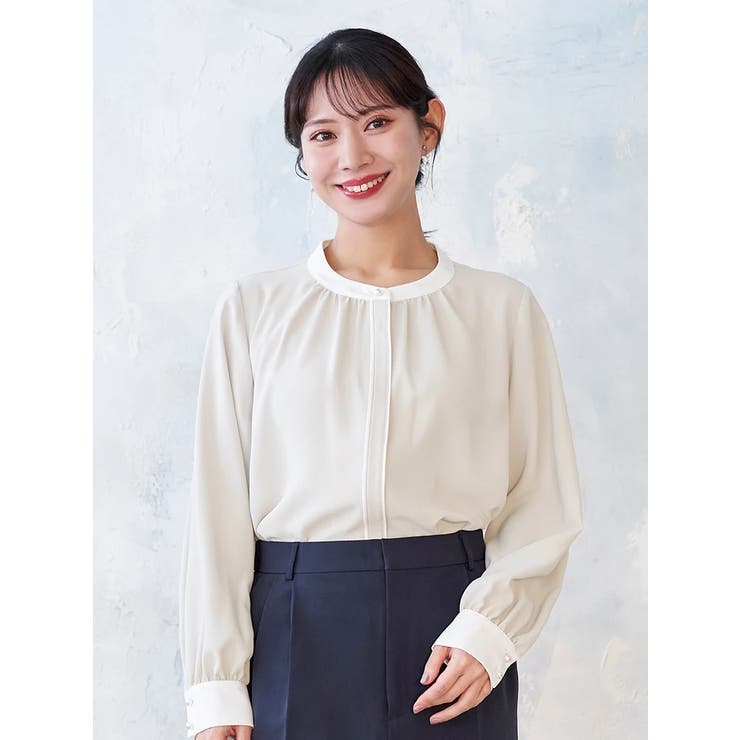 ラクケア 配色パイピングブラウス | Re-J＆SUPURE | 詳細画像17 