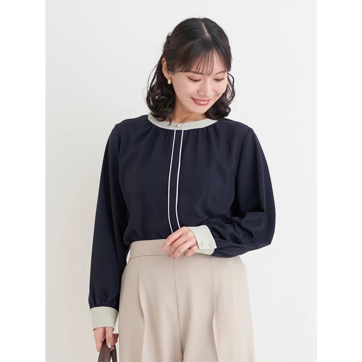 ラクケア 配色パイピングブラウス | Re-J＆SUPURE | 詳細画像43 