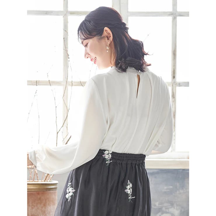 【マルチWAY】ラクケア パールアクセサリー付きボウタイブラウス | Re-J＆SUPURE | 詳細画像4 