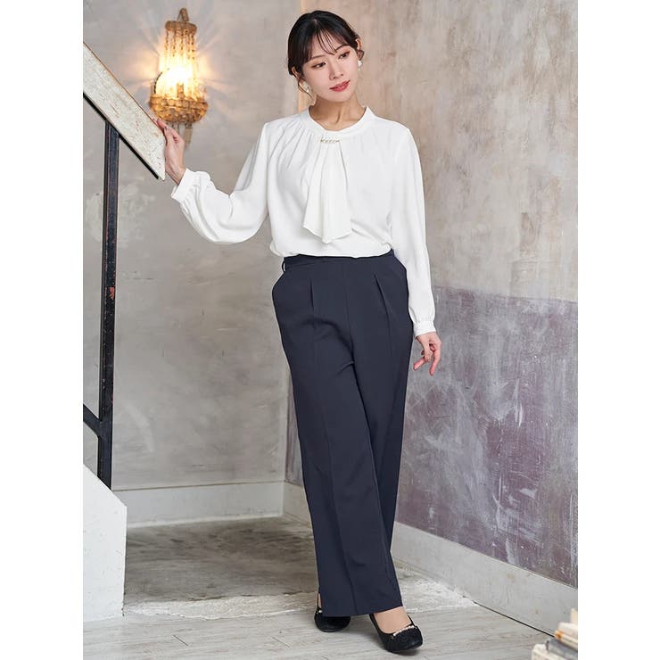 【マルチWAY】ラクケア パールアクセサリー付きボウタイブラウス | Re-J＆SUPURE | 詳細画像38 