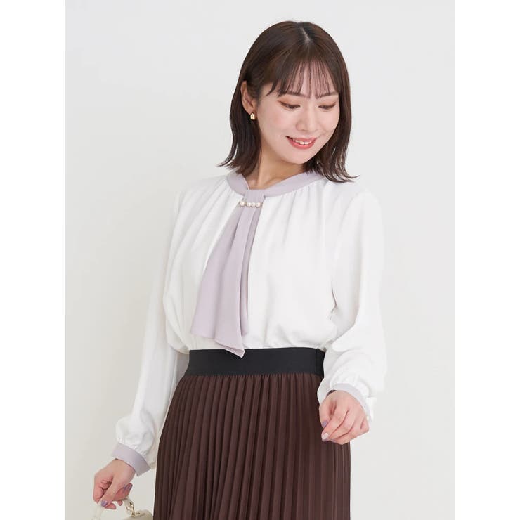 【マルチWAY】ラクケア パールアクセサリー付きボウタイブラウス | Re-J＆SUPURE | 詳細画像47 