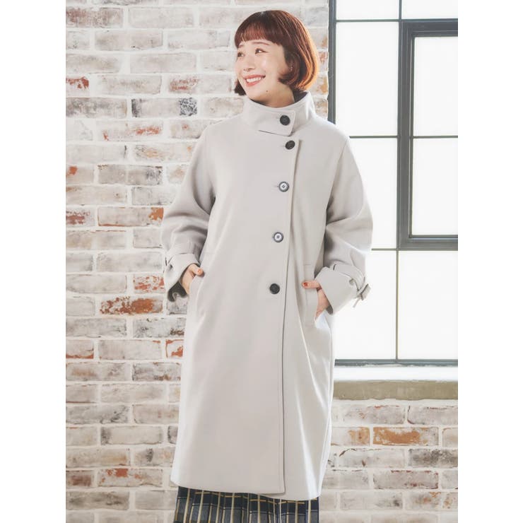 フェイクウールスタンドネックロングコート | Re-J＆SUPURE | 詳細画像2 