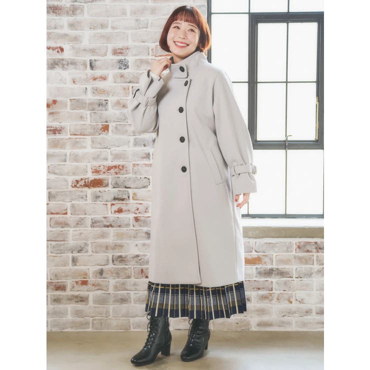 フェイクウールスタンドネックロングコート | Re-J＆SUPURE | 詳細画像10 