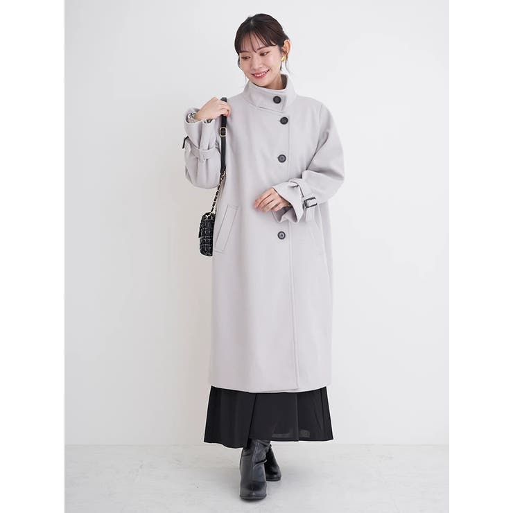 フェイクウールスタンドネックロングコート | Re-J＆SUPURE | 詳細画像18 