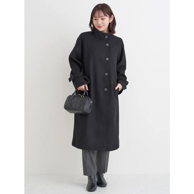 フェイクウールスタンドネックロングコート | Re-J＆SUPURE | 詳細画像25 