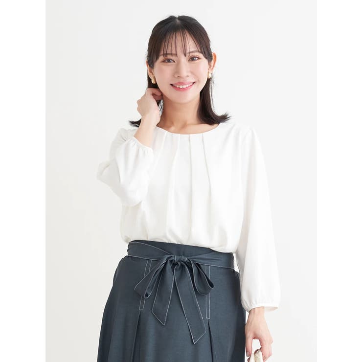 ラクケア アクセサリー付きタックバルーンブラウス | Re-J＆SUPURE | 詳細画像4 