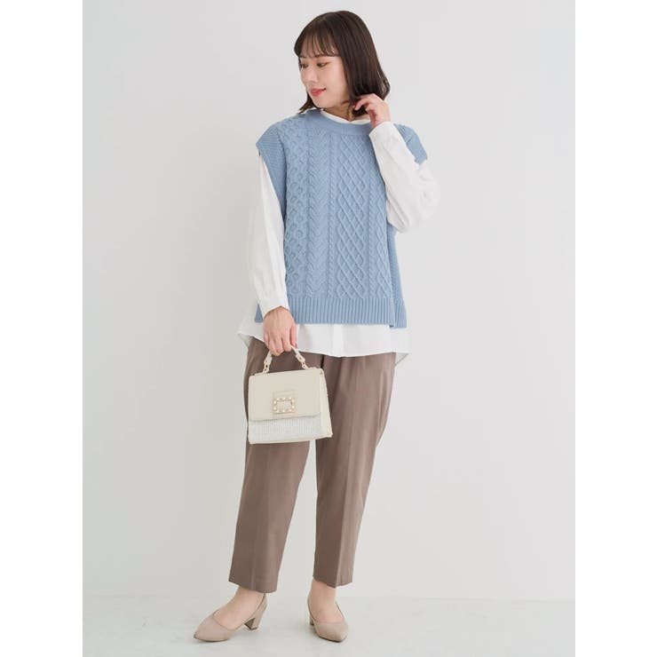 [SET]ケーブルニットベスト×バンドカラーシャツ | Re-J＆SUPURE | 詳細画像7 