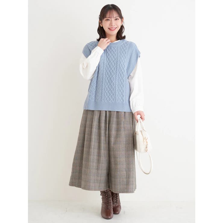 [SET]ケーブルニットベスト×バンドカラーシャツ | Re-J＆SUPURE | 詳細画像10 