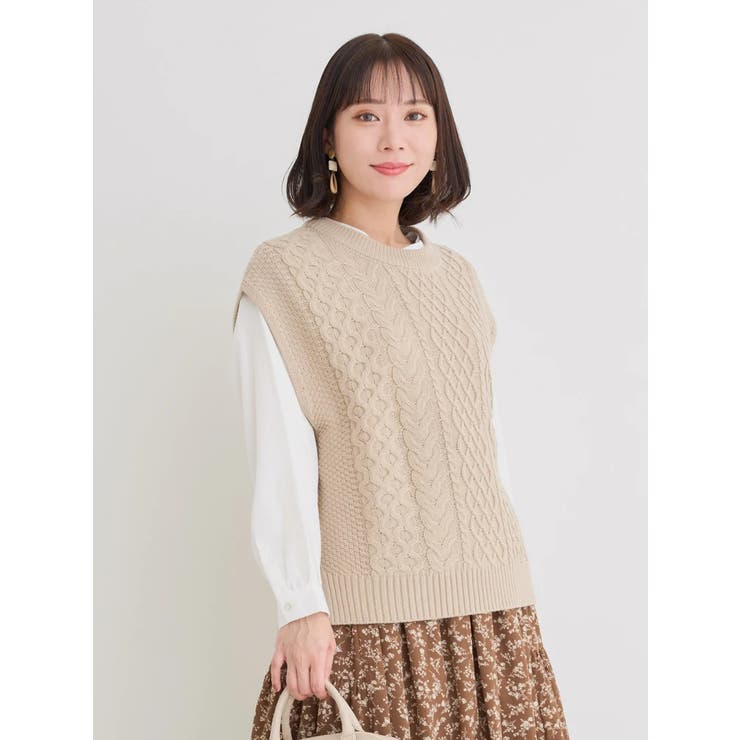 [SET]ケーブルニットベスト×バンドカラーシャツ | Re-J＆SUPURE | 詳細画像21 