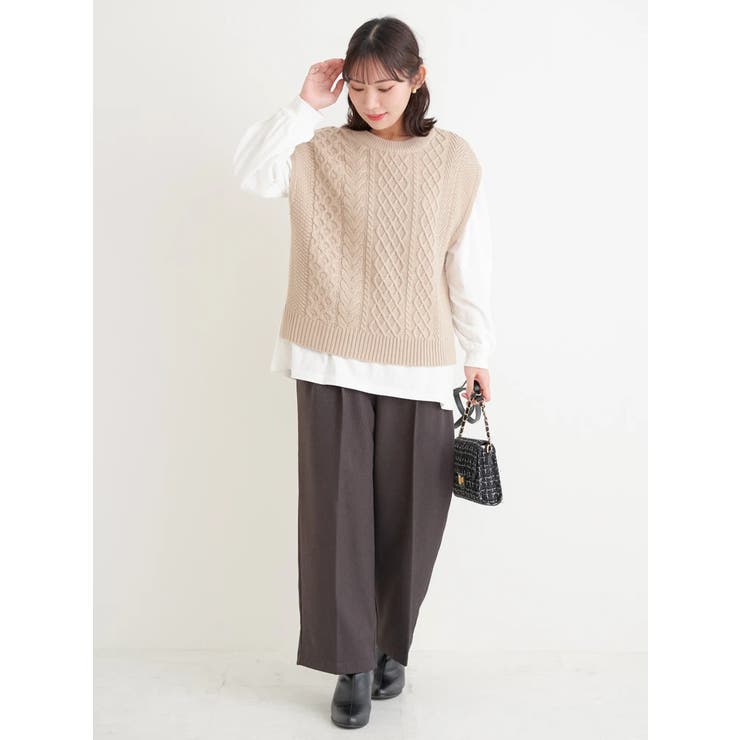 [SET]ケーブルニットベスト×バンドカラーシャツ | Re-J＆SUPURE | 詳細画像33 