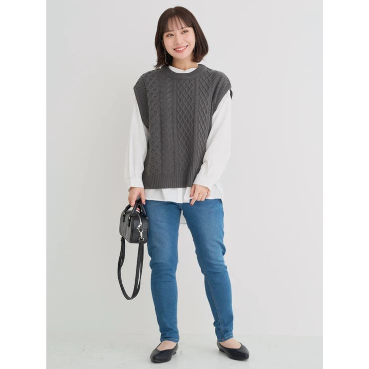 [SET]ケーブルニットベスト×バンドカラーシャツ | Re-J＆SUPURE | 詳細画像42 