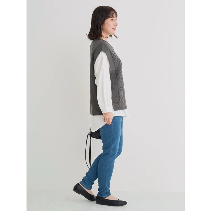 [SET]ケーブルニットベスト×バンドカラーシャツ | Re-J＆SUPURE | 詳細画像43 