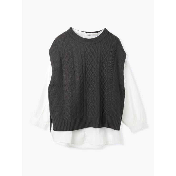 [SET]ケーブルニットベスト×バンドカラーシャツ | Re-J＆SUPURE | 詳細画像47 