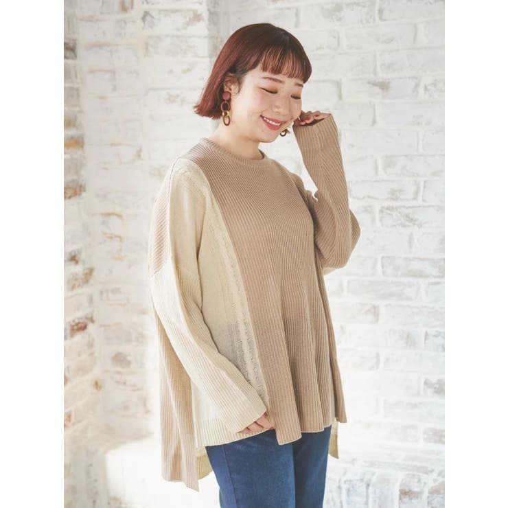 パッチワークニットプルオーバー | Re-J＆SUPURE | 詳細画像2 