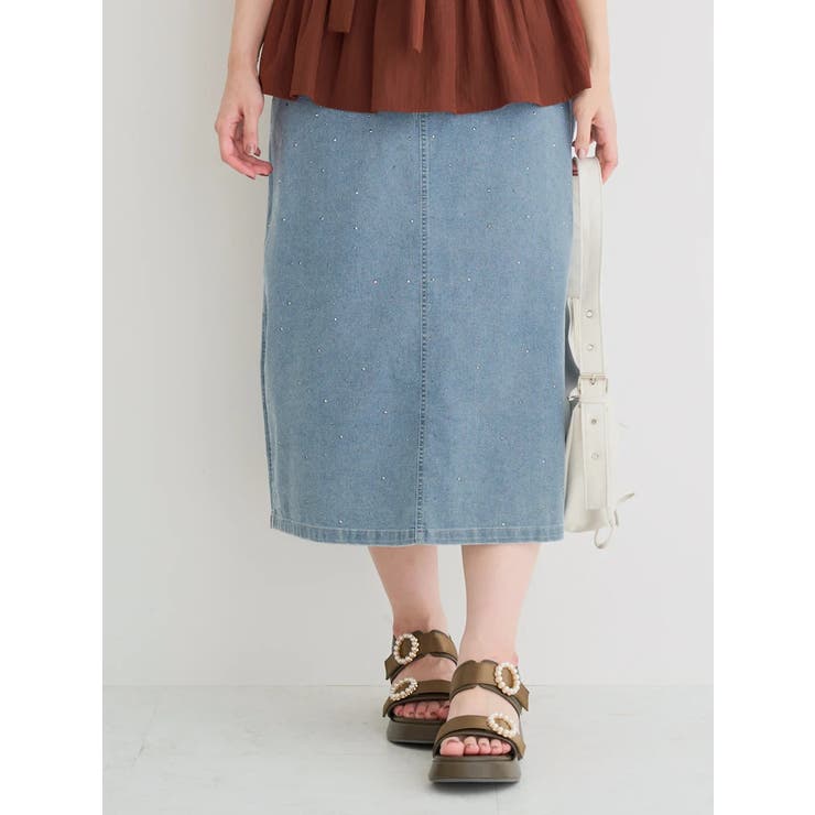 ラインストーンデニムナロースカート | Re-J＆SUPURE | 詳細画像24 