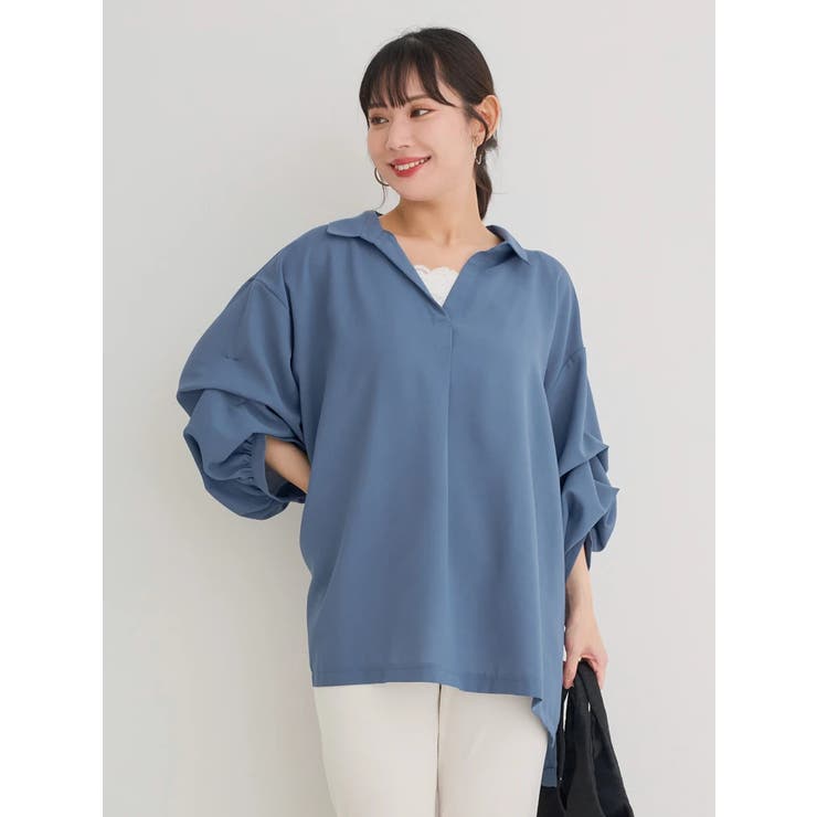 袖タックスキッパーシャツチュニック | Re-J＆SUPURE | 詳細画像2 