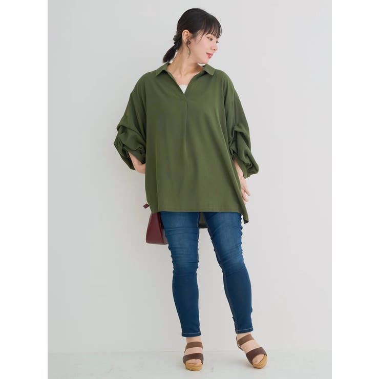 袖タックスキッパーシャツチュニック | Re-J＆SUPURE | 詳細画像16 