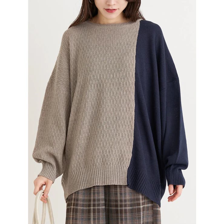 配色ニットプルオーバー | Re-J＆SUPURE | 詳細画像2 