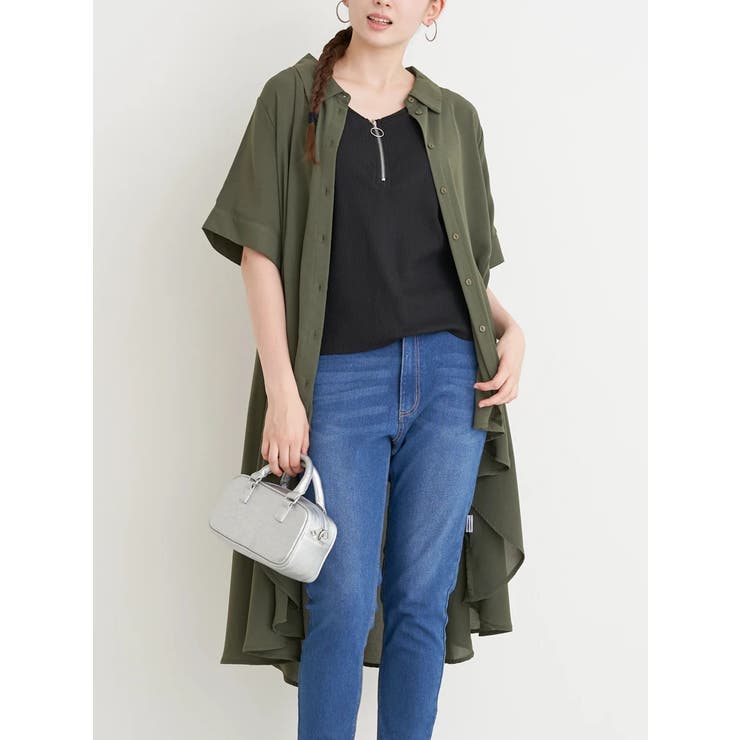 黒 | ハーフZIPリブタンクトップ | Re-J＆SUPURE