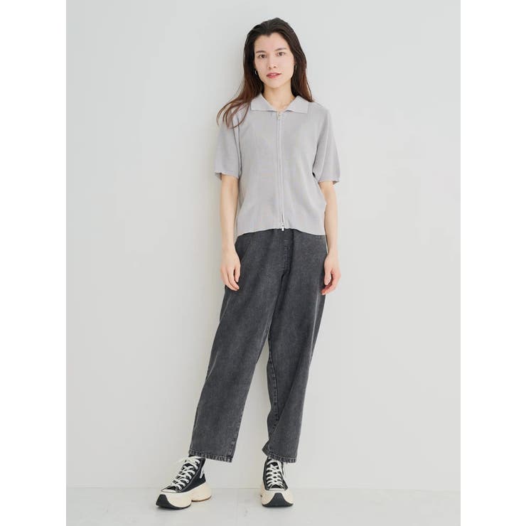 WEB限定】襟付きZIPニットトップス[品番：PLMW0014441]｜Re
