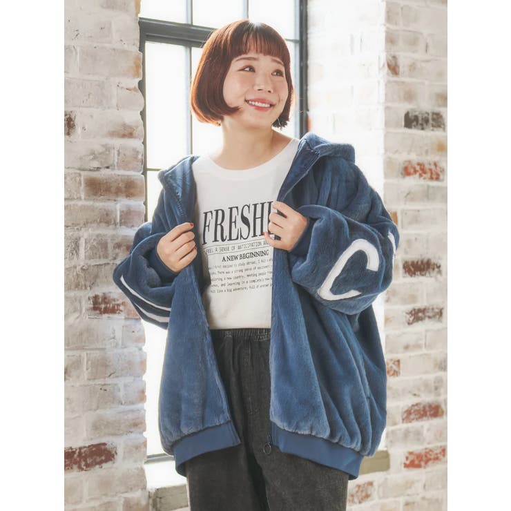 バックロゴフェイクファーパーカーブルゾン | Re-J＆SUPURE | 詳細画像1 