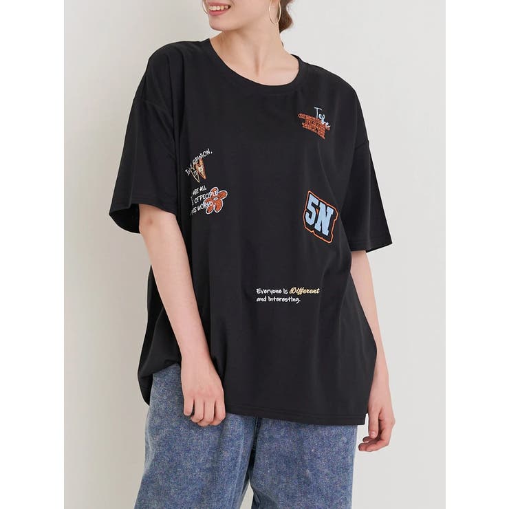 黒 | ワッペン×刺繍ロゴTシャツ | Re-J＆SUPURE