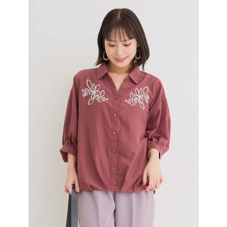 コード刺繍裾タックスキッパーシャツ | Re-J＆SUPURE | 詳細画像2 