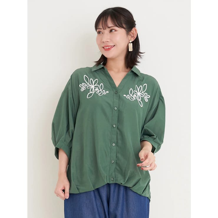 コード刺繍裾タックスキッパーシャツ | Re-J＆SUPURE | 詳細画像11 