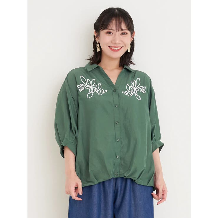 コード刺繍裾タックスキッパーシャツ | Re-J＆SUPURE | 詳細画像12 