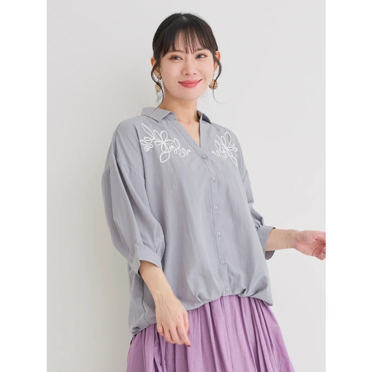 コード刺繍裾タックスキッパーシャツ | Re-J＆SUPURE | 詳細画像23 