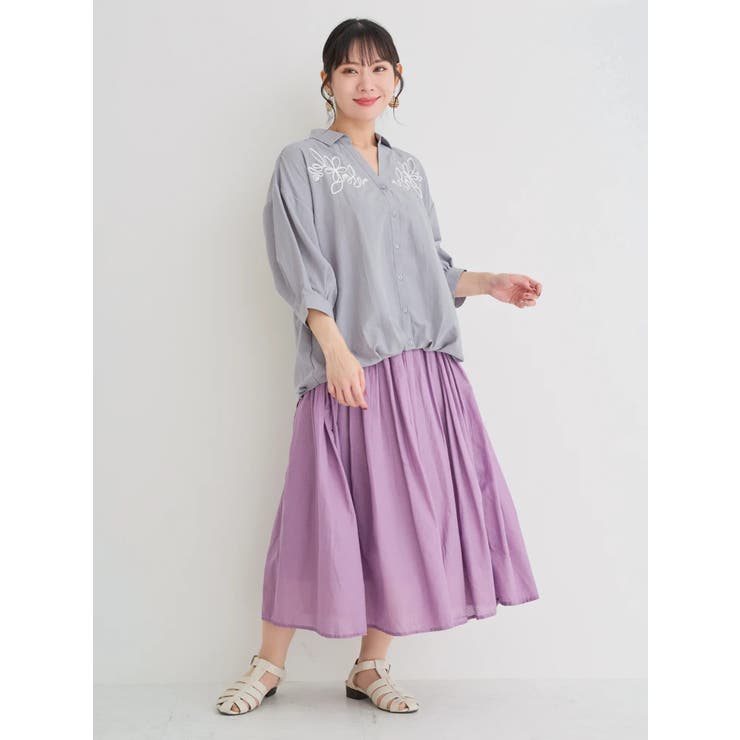 コード刺繍裾タックスキッパーシャツ | Re-J＆SUPURE | 詳細画像24 