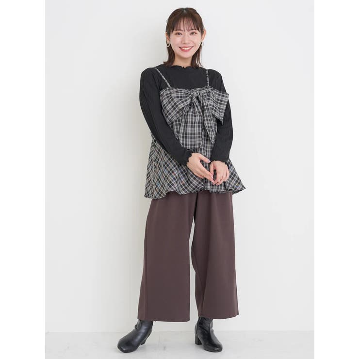 【新品】 WONDERFUL WORLD チェック柄 リボン ビスチェ チェック柄リボンビスチェ[品番：PLMW0014747]｜Re-J＆SUPURE