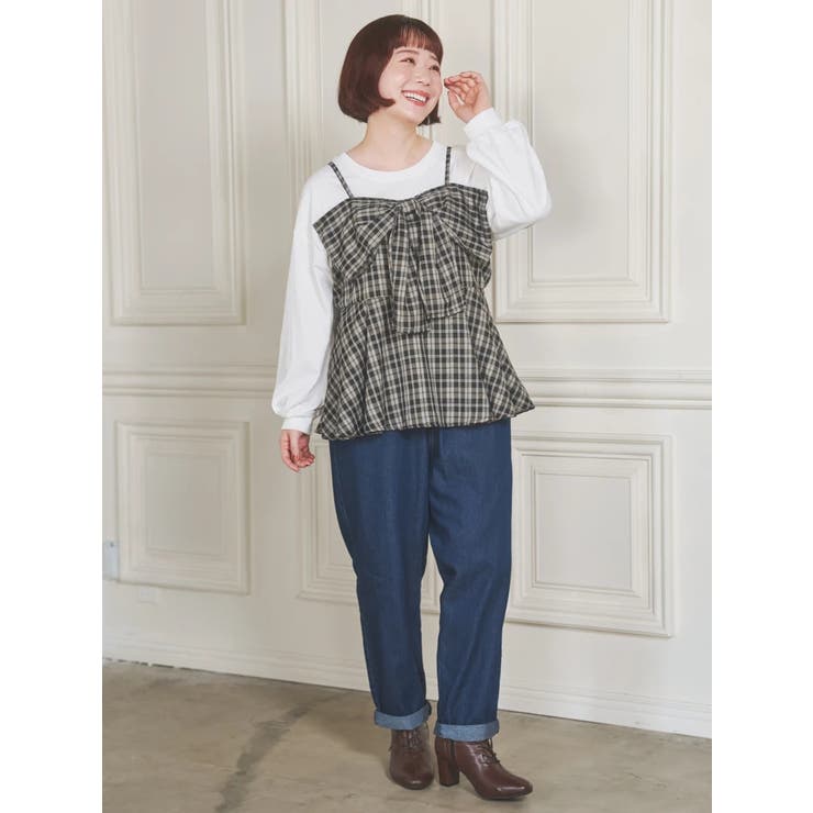 【新品・タグ付】ジェーンマープル 今期新作 タータンチェックリボンビスチェ 新品・タグ付】ジェーンマープル 今期新作 タータンチェックリボン