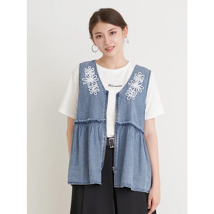 ロープ刺繍デニムベスト[品番：PLMW0014731]｜Re-J＆SUPURE（リジェイ