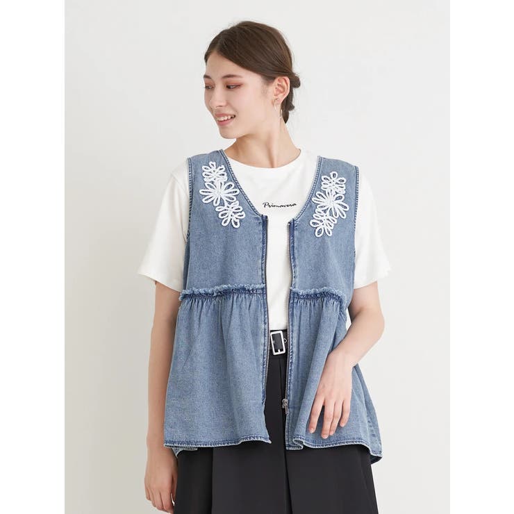 ロープ刺繍デニムベスト[品番：PLMW0014731]｜Re-J＆SUPURE（リジェイ