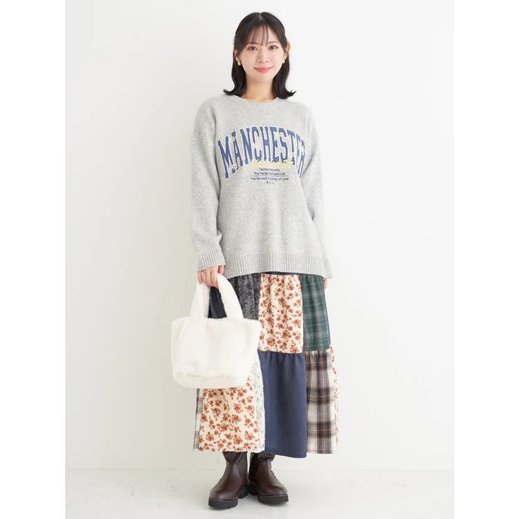 ロゴ×フラワー刺繍ニットトップス | Re-J＆SUPURE | 詳細画像13 