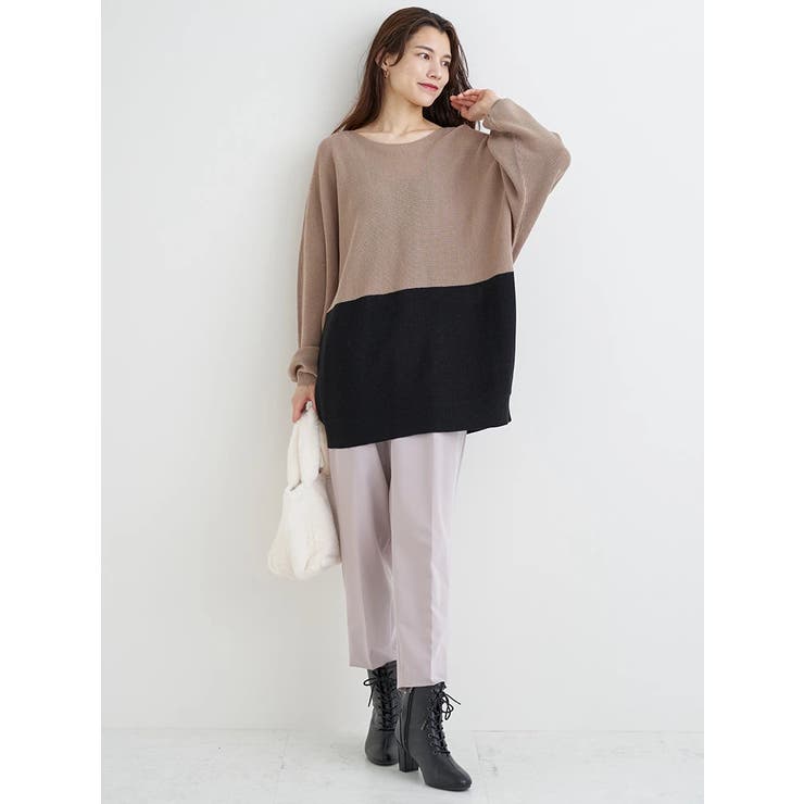 畦編み切り替えドルマンニットトップス | Re-J＆SUPURE | 詳細画像8 