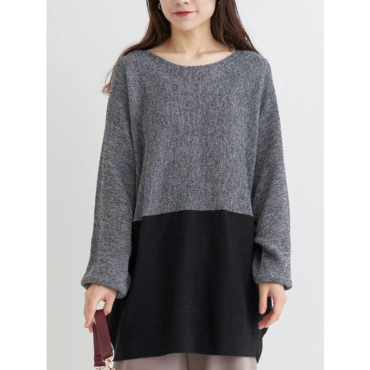 畦編み切り替えドルマンニットトップス | Re-J＆SUPURE | 詳細画像12 